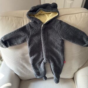 Magnetic Me Cozy Gray Fleece Baby Onesie